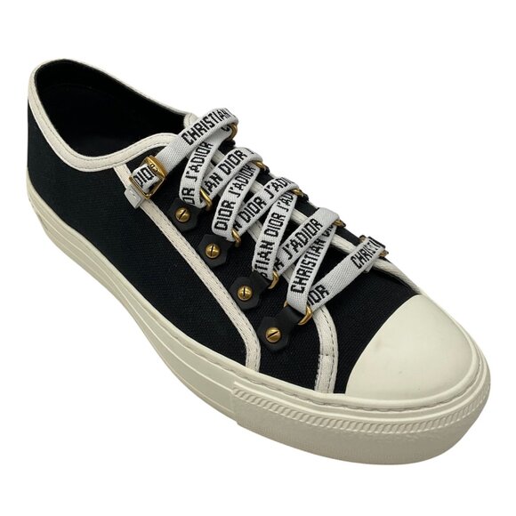 Christian Dior Black Cotton Canvas Walk'N'Dior Sneaker - Picture 1 of 8